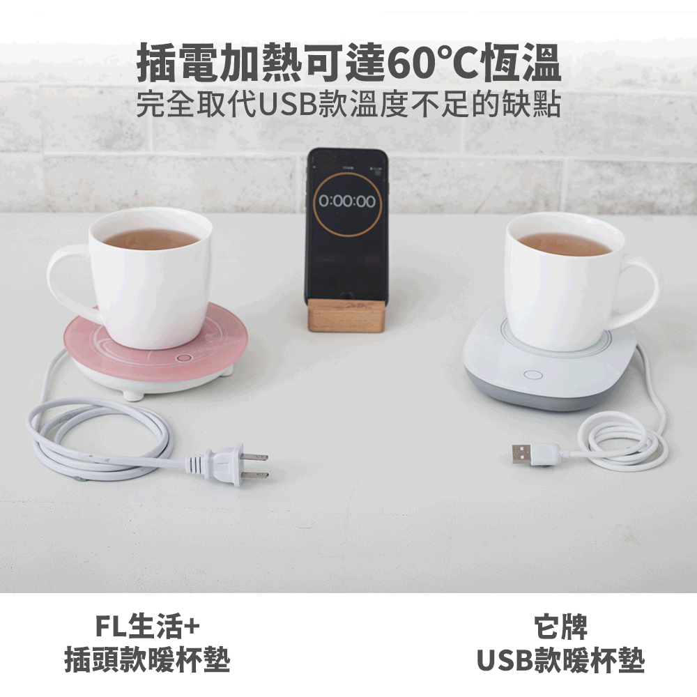 【FL生活+】福利品專區 買一送一 微感應智能恆溫加熱暖杯墊 保溫杯墊 保溫碟 杯墊 加熱杯墊 保溫器(FL-242)-細節圖6