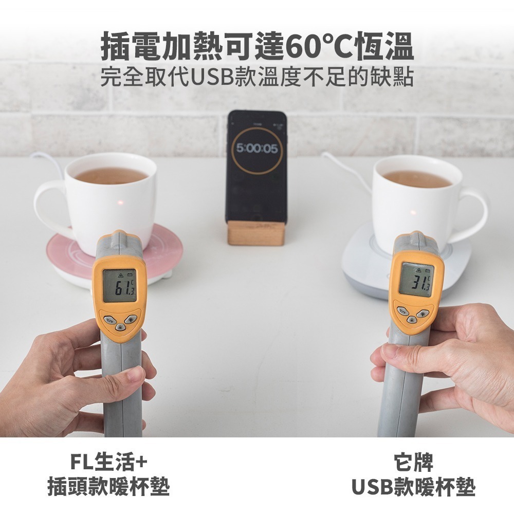 【FL生活+】福利品專區 買一送一 微感應智能恆溫加熱暖杯墊 保溫杯墊 保溫碟 杯墊 加熱杯墊 保溫器(FL-242)-細節圖7