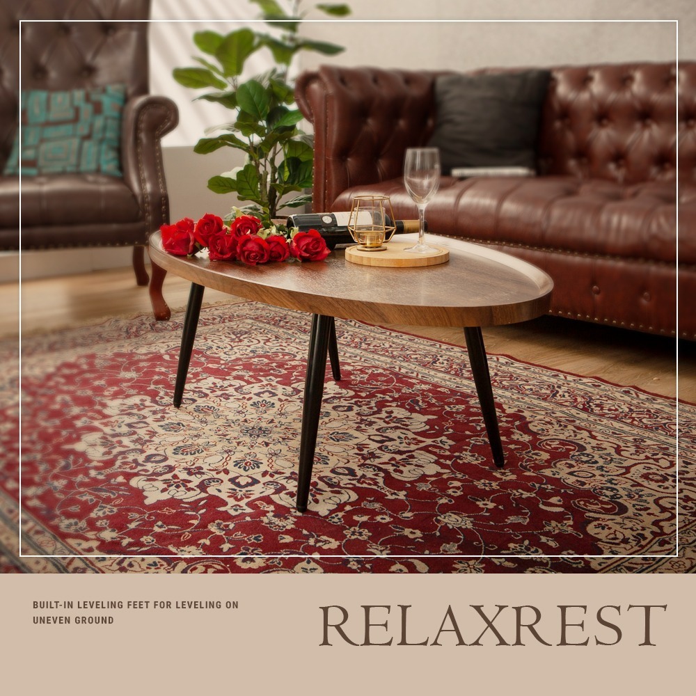 【FL生活+】木冶山居 橢圓茶几-80cm 鋼化加粗烤漆桌腳 上層防摔圍檔設計 邊桌 邊几 沙邊邊几 客廳桌WO-024-細節圖9