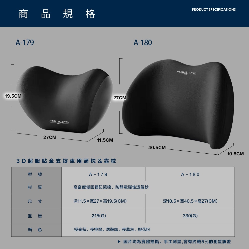 【FL生活+】3D超服貼全支撐車用頭枕/車用腰靠 回彈記憶棉 可拆卸拉鍊 汽車靠枕 汽車頭枕 汽車腰靠 車用靠枕 頸枕-細節圖11