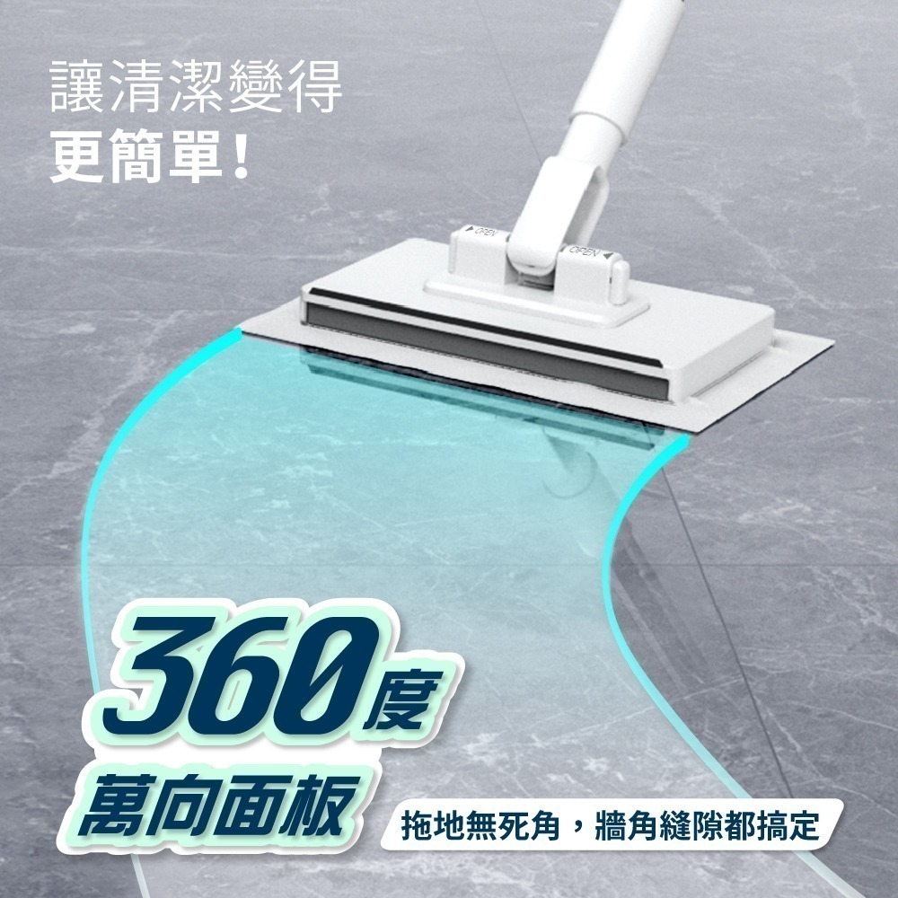 【限時購】FL生活+ 超好夾1秒換布洗臉巾環保拖把 送8抽8包濕紙巾-細節圖7