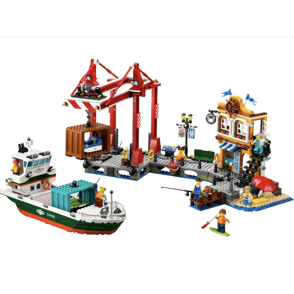 LEGO樂高60422 濱海港口和貨船 Seaside Harbor with Cargo Ship【樂高玩家】-細節圖2