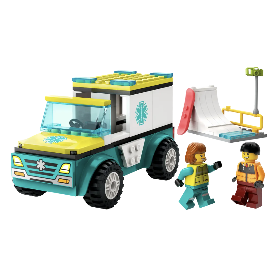 LEGO 60403 緊急救護車和單板滑雪者 Emergency Ambulance and Snowboarder-細節圖2