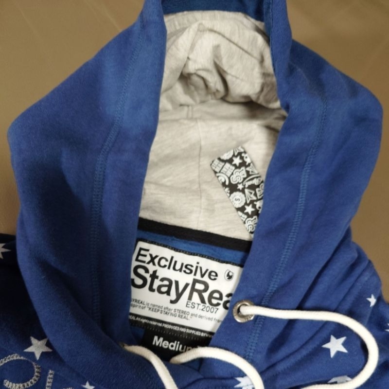 全新 Stayreal 燦爛星空帽T 黑標M 寬約50cm 身長約68cm；袖長約68公分-細節圖2