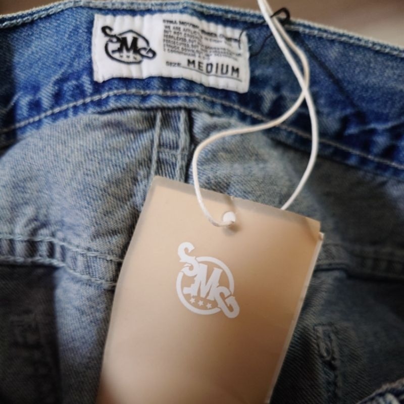 新品 林俊傑 潮牌SMUDGE SMG 牛仔褲 M號 1200元 褲長約99cm；寬約39.5cm-細節圖7