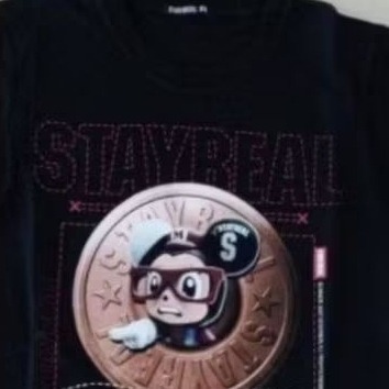 全新Stayreal 鼠小小 上衣 黑標S 身長約61cm；寬約42cm；袖長約17cm-細節圖4