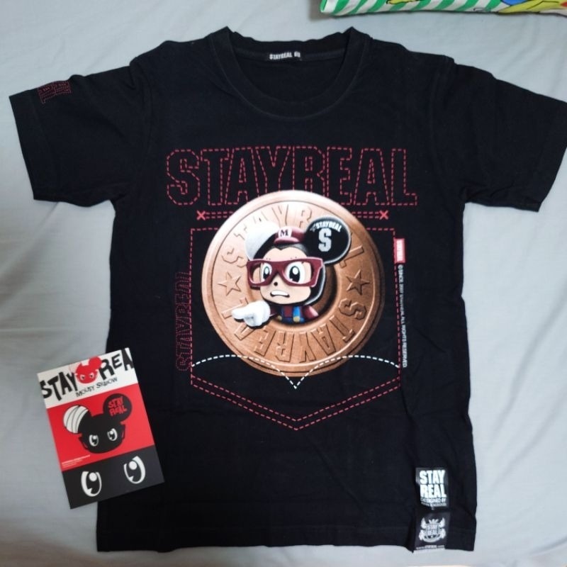 全新Stayreal 鼠小小 上衣 黑標S 身長約61cm；寬約42cm；袖長約17cm-細節圖5