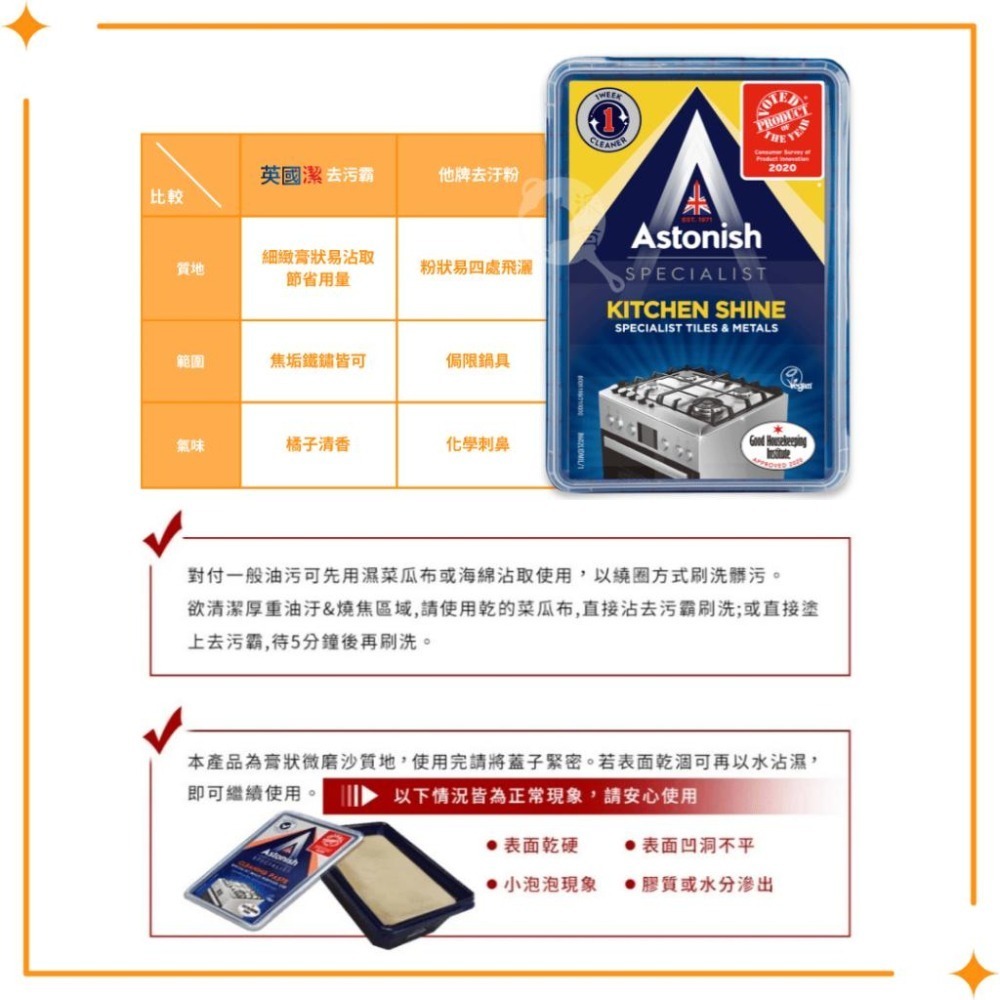 派肯生活【快速出貨】英國Astonish清潔劑 速效廚房萬用去汙霸 油垢 生鏽 清潔-細節圖6