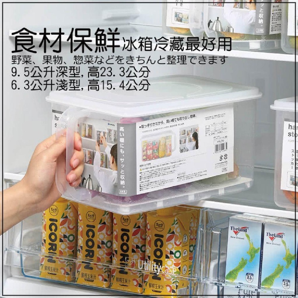 派肯生活【快速出貨】日本製Inomata 手把式儲物箱 冷藏收納盒 提把保鮮盒-細節圖5