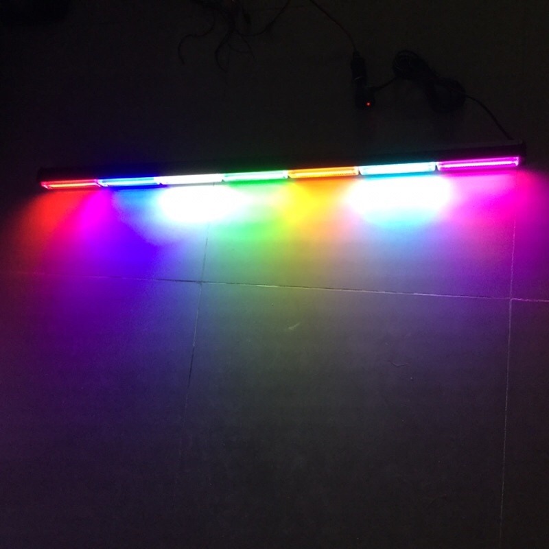 LED長條爆閃燈-七彩顏色-紅-黃-綠-藍-粉紅-冰藍-白-七種顏色-貨車卡車汽車前擋風-多種變化模式-12V-24V-細節圖2