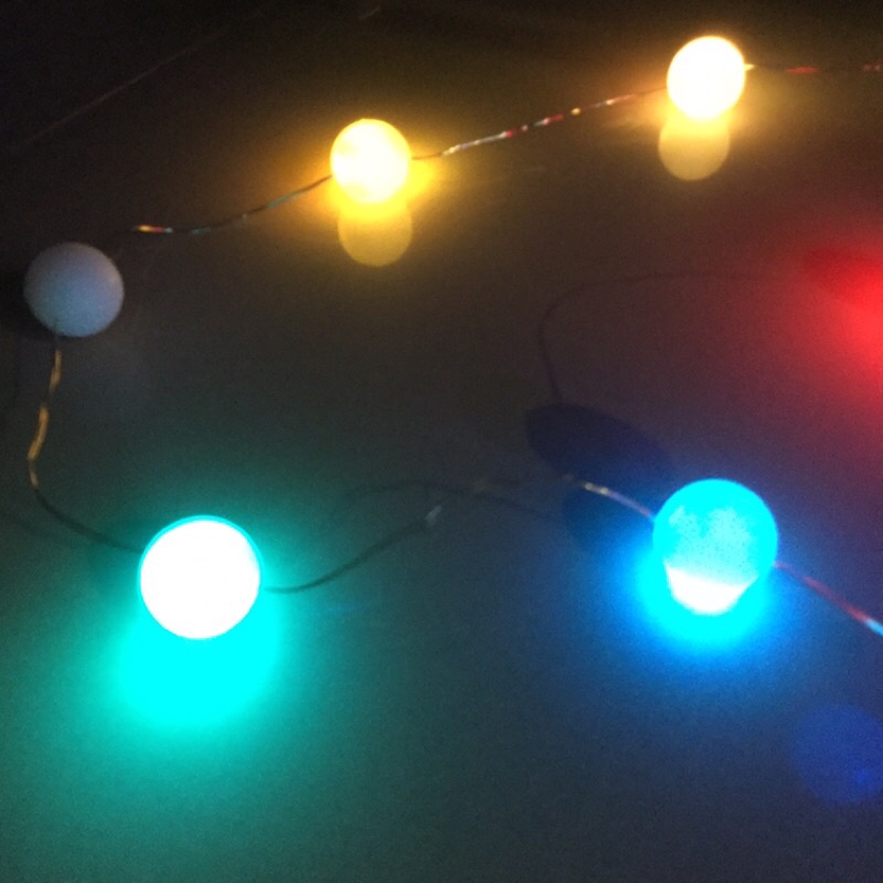 LED聖誕燈-球泡燈-銅線燈-裝潢設計-裝飾美化店面餐車-夜市攤販-乳白球燈-七彩顏色自動變色-USB行動電源電池盒5V-細節圖3