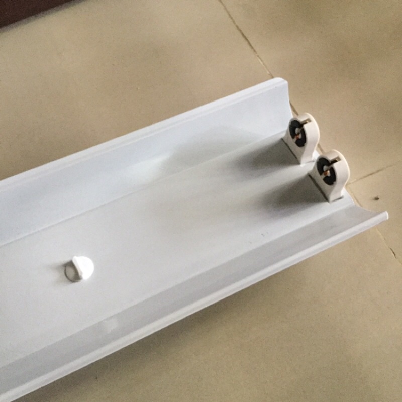 LED燈座-2尺60公分燈管適用-雙管支架T8反光罩-DIY改造