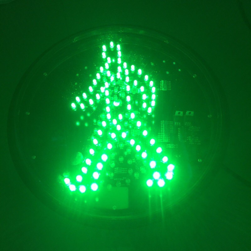 LED紅綠燈指示燈。警示燈。走路小綠人。直徑30公分大綠人動態。裝潢DIY改造室內景觀造型-12V