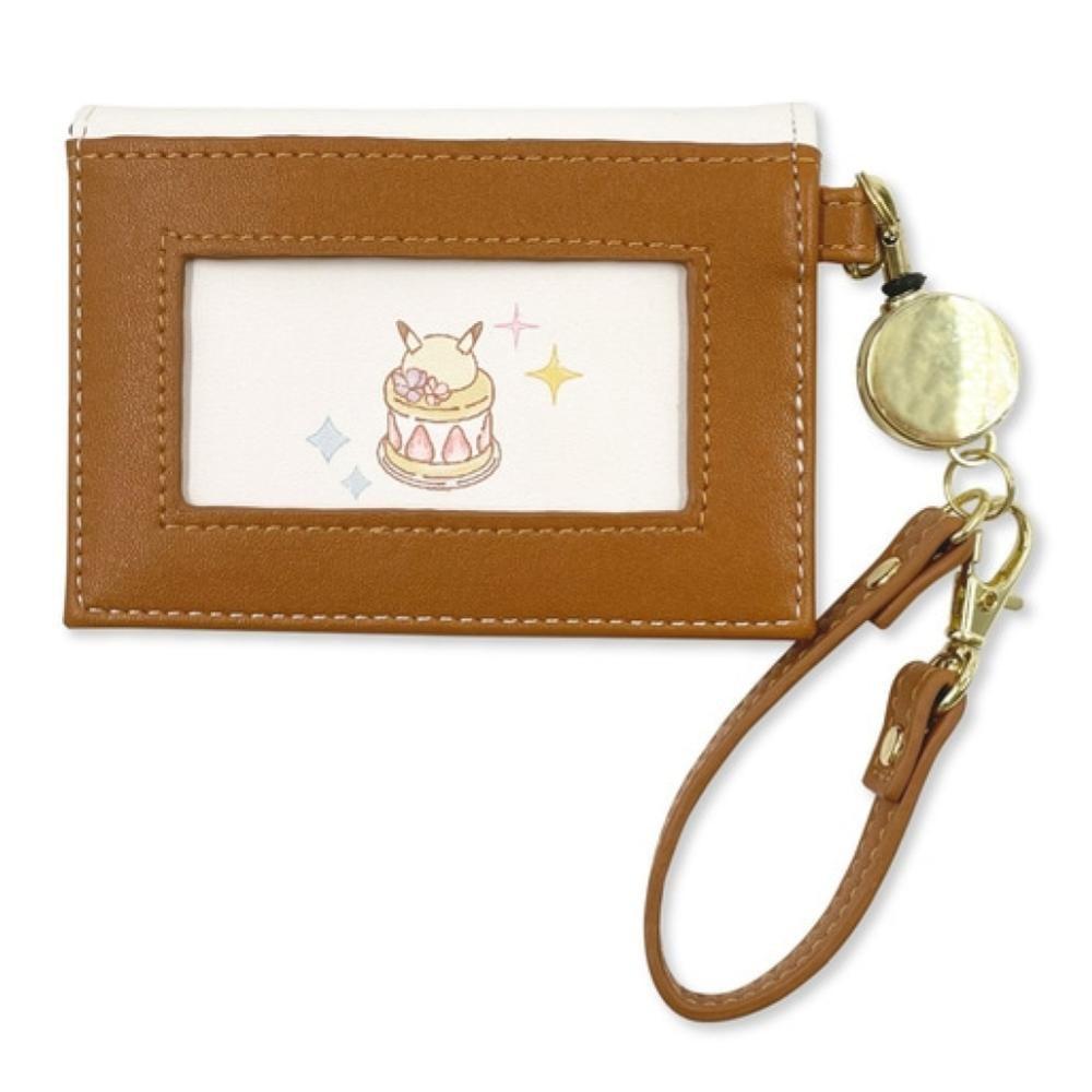 免運 日本進口 神奇寶貝 精靈寶可夢 Pokemon 皮卡丘 伸縮票卡夾(米白&咖) 賣場多款任選-細節圖2