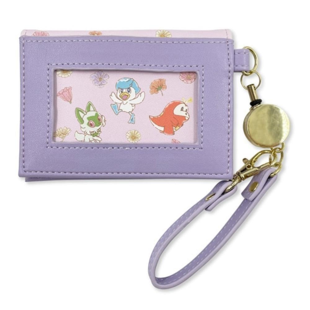 免運 日本進口 神奇寶貝 精靈寶可夢 Pokemon 皮卡丘 伸縮票卡夾(粉紫) 賣場多款任選-細節圖2
