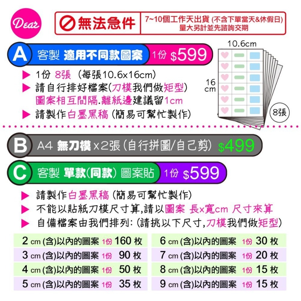 〔少量客製〕手壓轉印 感壓轉印 商品貼牌 鏤空貼 防水 姓名貼 LOGO貼 UV水晶貼 圖鑑型 半斷自帶刀模 免手剪-細節圖2