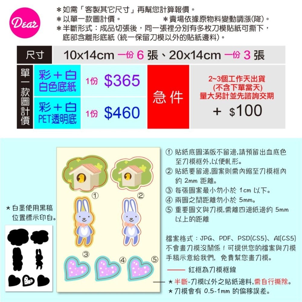 【少量客製圖鑑貼】透明 圖鑑貼紙-白墨貼紙 免費繪製刀模  拼版貼紙 刀模貼紙 文創紀念 畢業製作《商品詳情請必讀》-細節圖2