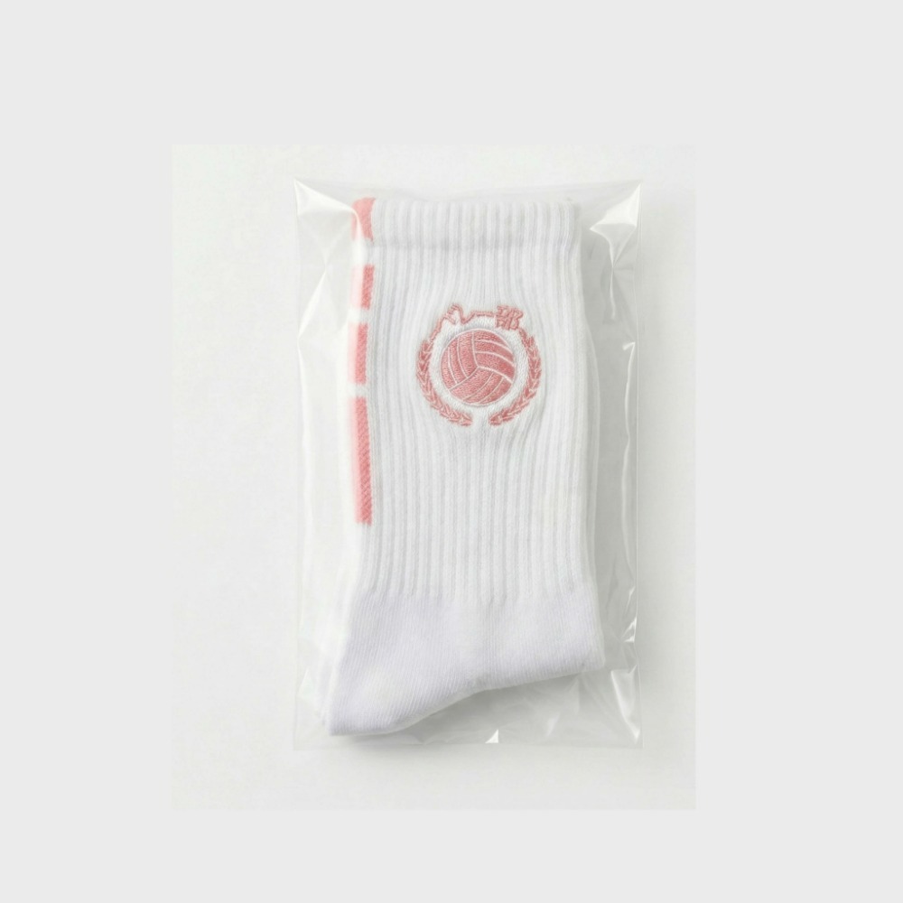 UVST學院排球系列  電繡バレー部 粉色橄欖枝葉 OH9實戰排球襪-規格圖2