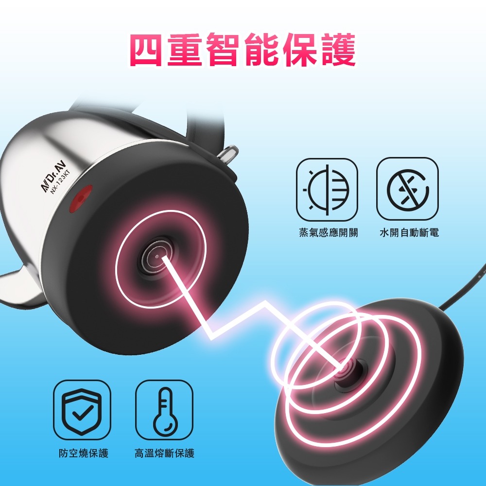 【聖岡科技】NX-123KT 1.2L長壺嘴沖泡快煮壺 手沖咖啡 泡茶機 電茶壺 民宿 飯店 旅館 茶壺【蘑菇生活家電-細節圖7