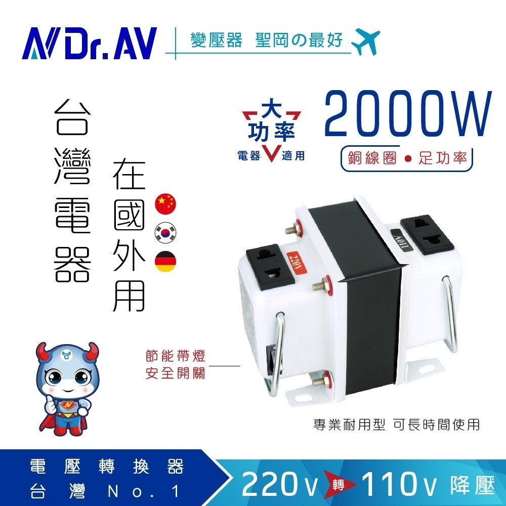 【聖岡】GTC-2000升降電壓變換器 2000瓦 專業型升降電壓調整器 雙向使用 110V- 220V 電器變壓器-規格圖11