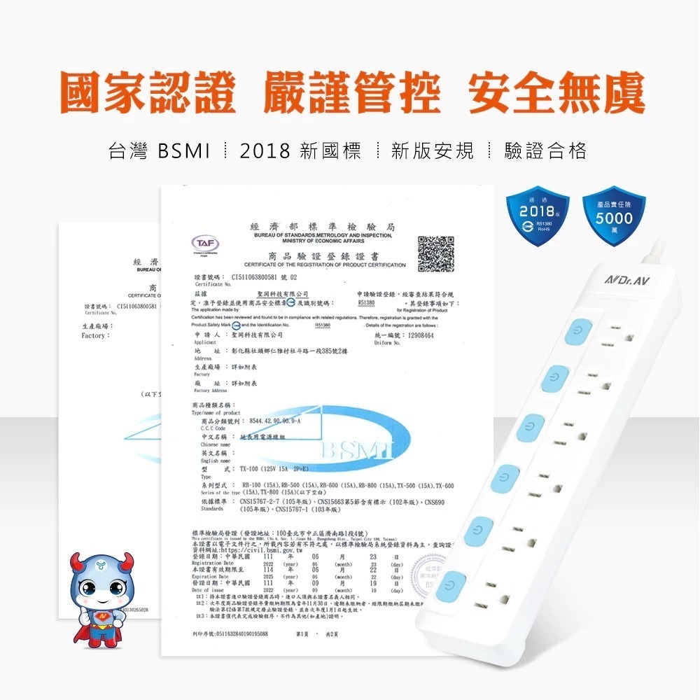 【聖岡科技】3P節能延長線 TX-500 3切3插 6尺節能開關 3頭插頭 獨立開關延長線 節能獨立分控【蘑菇生活家電-細節圖10