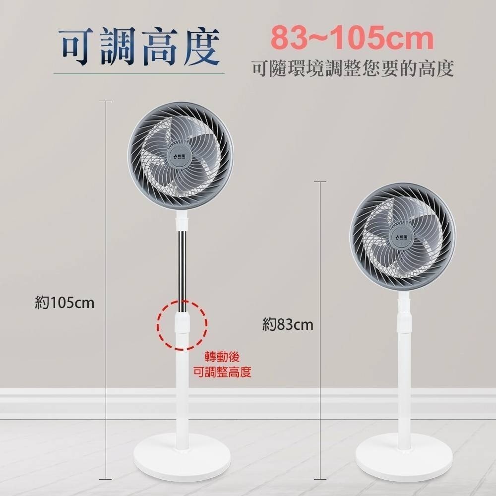 【勳風】9吋循環立扇 HFB-K7508 可伸縮調整高度 電風扇 立扇 座扇 涼風扇 循環扇 電扇【蘑菇生活家電】-細節圖4