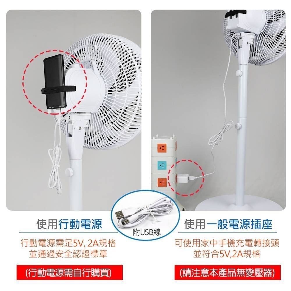 【勳風】14吋DC扇 桌立扇 循環扇 BHF-S0029 360度轉頭 usb插電 可接行動電源 露營好用【蘑菇生活家電-細節圖5