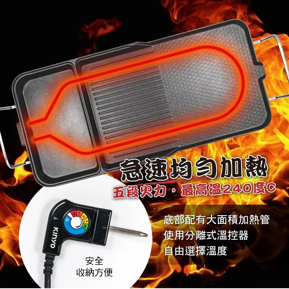 【KINYO】多功能電烤盤 BP-30 燒烤爐 烤肉爐 電烤爐 烤盤 中秋 團圓 烤肉 炒菜 露營【蘑菇生活家電】-細節圖4