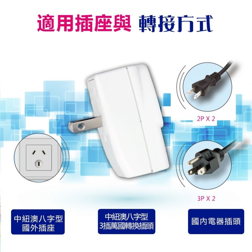 【聖岡】UTA-84 中國 紐西蘭 澳洲 阿根廷 八字 8字轉換插頭 轉換器 轉接頭 需另外搭配變壓器【蘑菇生活家電】-細節圖3