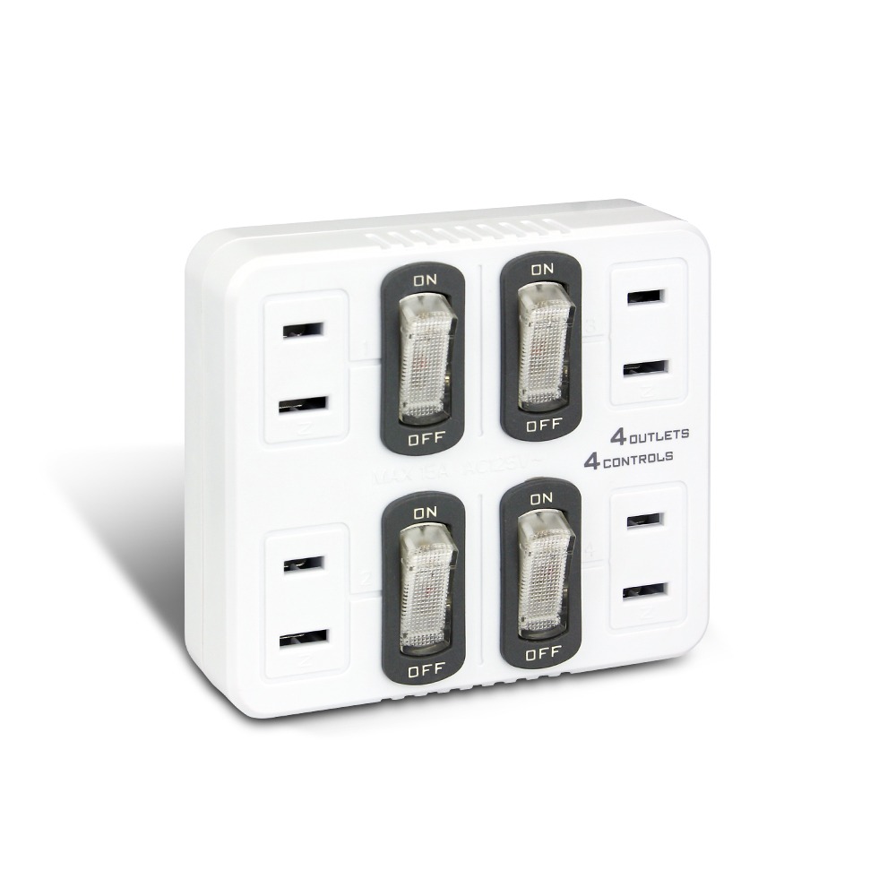 【聖岡】TNT-836S 節電分接器 4開4插 獨立開關 安全斷電 插頭 轉接頭 插座 家居插座 壁插【蘑菇生活家電】-細節圖2