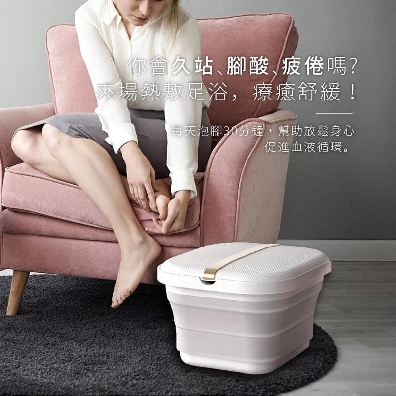 【KINYO】氣泡按摩 摺疊式 足浴機 IFM-7001 可壁掛 PTC陶瓷循環加熱 紅光恆溫 泡腳機 泡腳桶 按摩滾輪-細節圖2