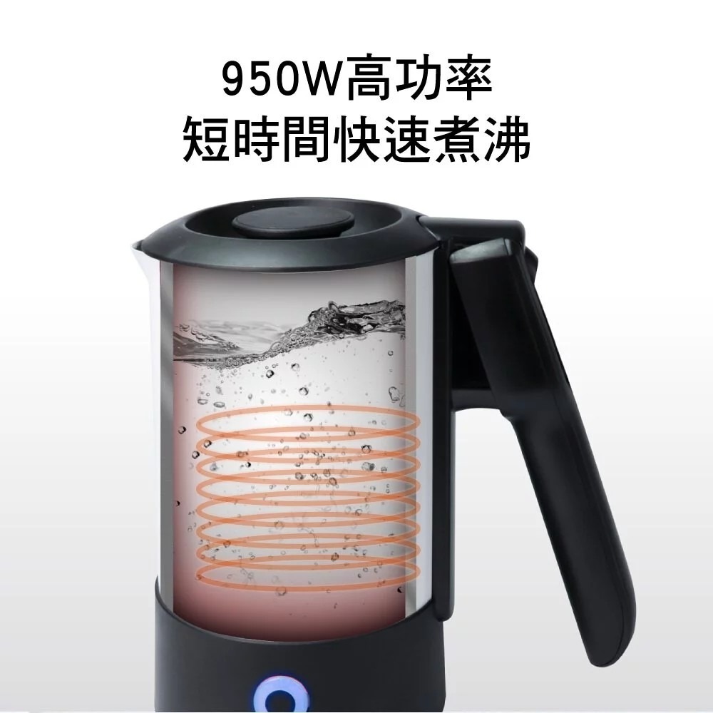 【KINYO】雙電壓旅行快煮壺 電茶壺 600ML 環球電壓 304不鏽鋼 攜帶方便 AS-HP70 出國用品 超級輕-細節圖5