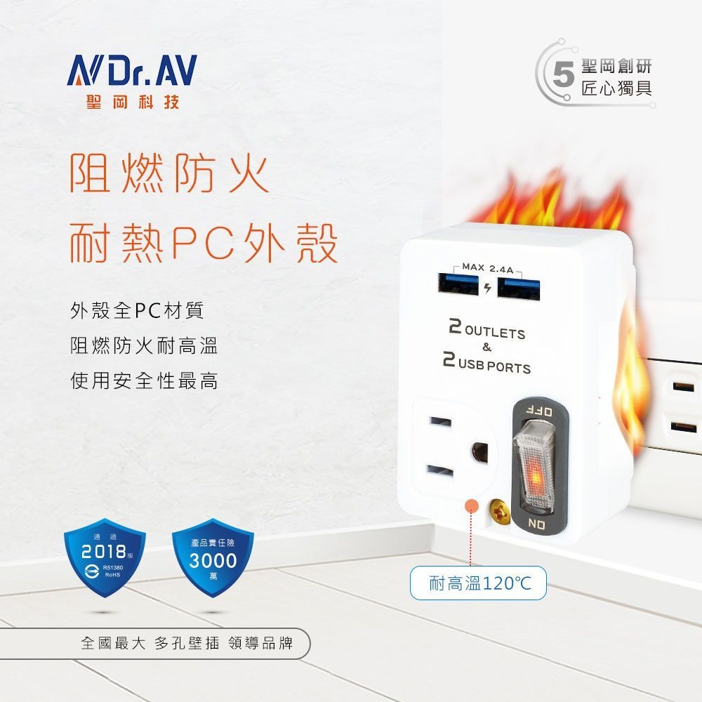 【聖岡】2USB+2插 節能分接插座 插頭 充電器 TNT-60U 開關節能控制 USB充電器集中管控【蘑菇生活家電】-細節圖7