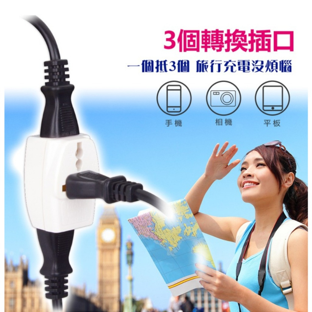 【動力功牛】UTA-82 歐規大圓4.8MM 轉換器 轉接頭 三插轉接頭 萬國用轉接頭 需另外搭配變壓器【蘑菇生活家電】-細節圖6