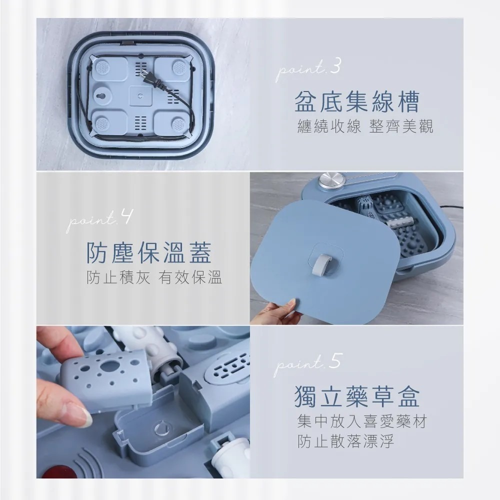 【KINYO】氣泡按摩 摺疊式 足浴機 IFM-7002可壁掛 PTC陶瓷循環加熱 紅光恆溫 泡腳機 泡腳桶 按摩滾輪-細節圖8