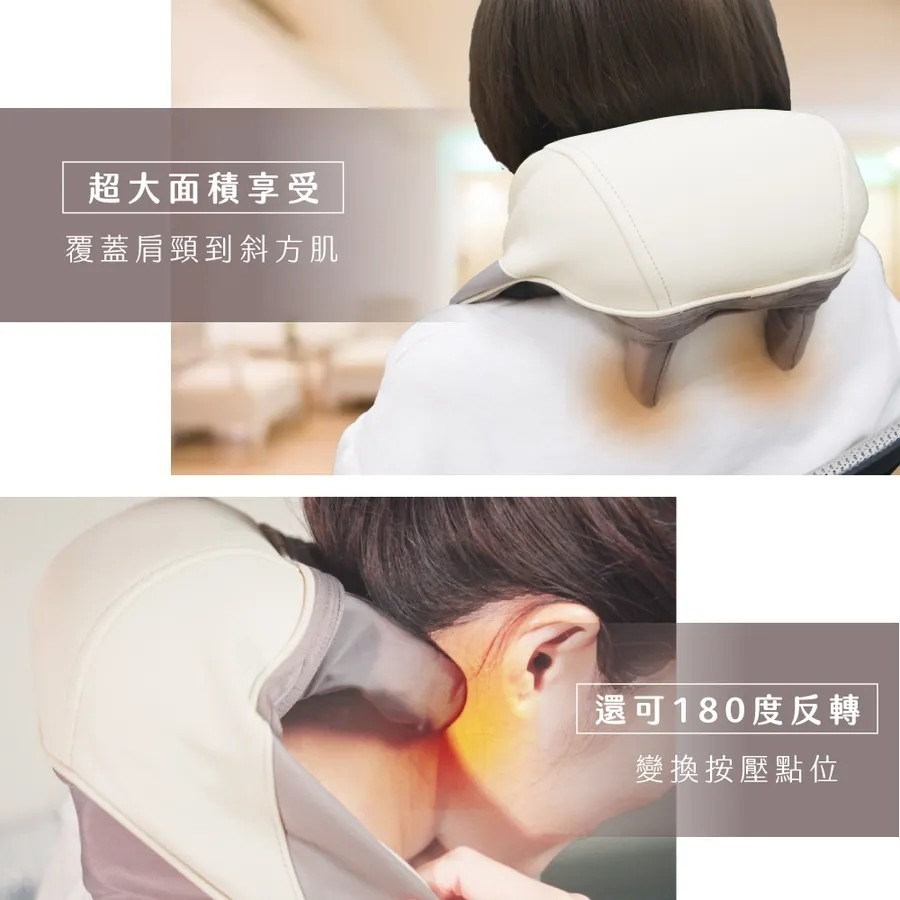 【KINYO】免手持肩頸揉捏按摩器 6D按摩頭 仿真人手 解放雙手 熱敷 揉捏 肩頸放鬆 斜方肌-細節圖5