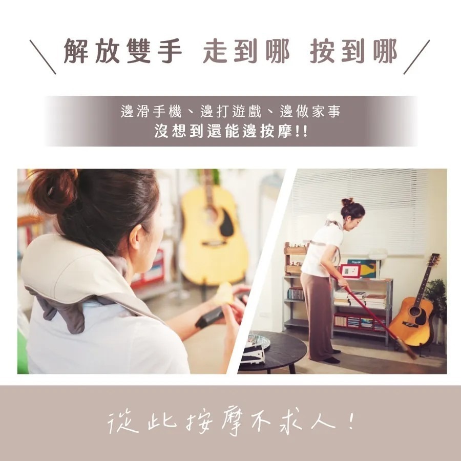 【KINYO】免手持肩頸揉捏按摩器 6D按摩頭 仿真人手 解放雙手 熱敷 揉捏 肩頸放鬆 斜方肌-細節圖6