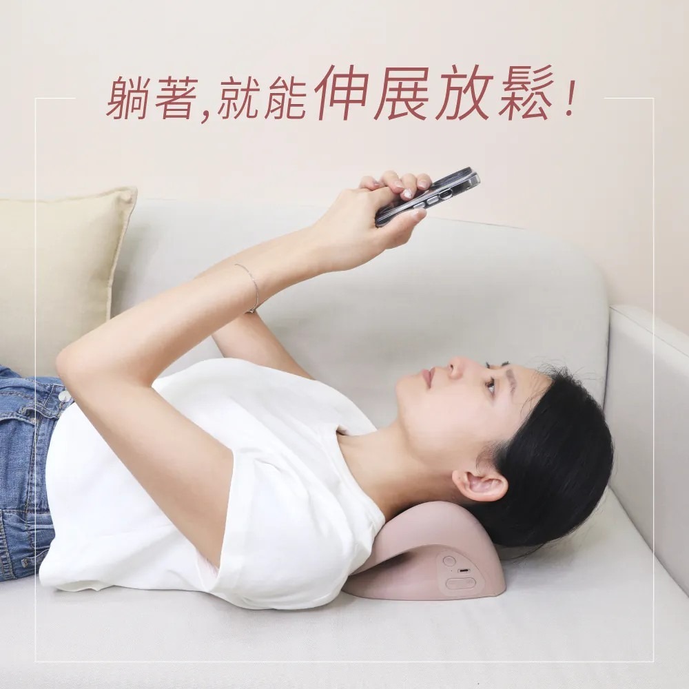 【KINYO】頸椎熱敷伸展枕 IAM-2712 頸部熱敷器 熱敷伸展枕 頸部按摩枕 頸椎放鬆枕 頸部放鬆 蘑菇生活家電-細節圖2