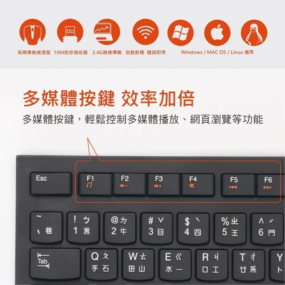 【7-ELEVEN 門市團購】【KINYO】2.4GHz 無線鍵盤滑鼠組 GKBM-882｜輕薄鍵盤 無線滑鼠|無線鍵盤-細節圖5