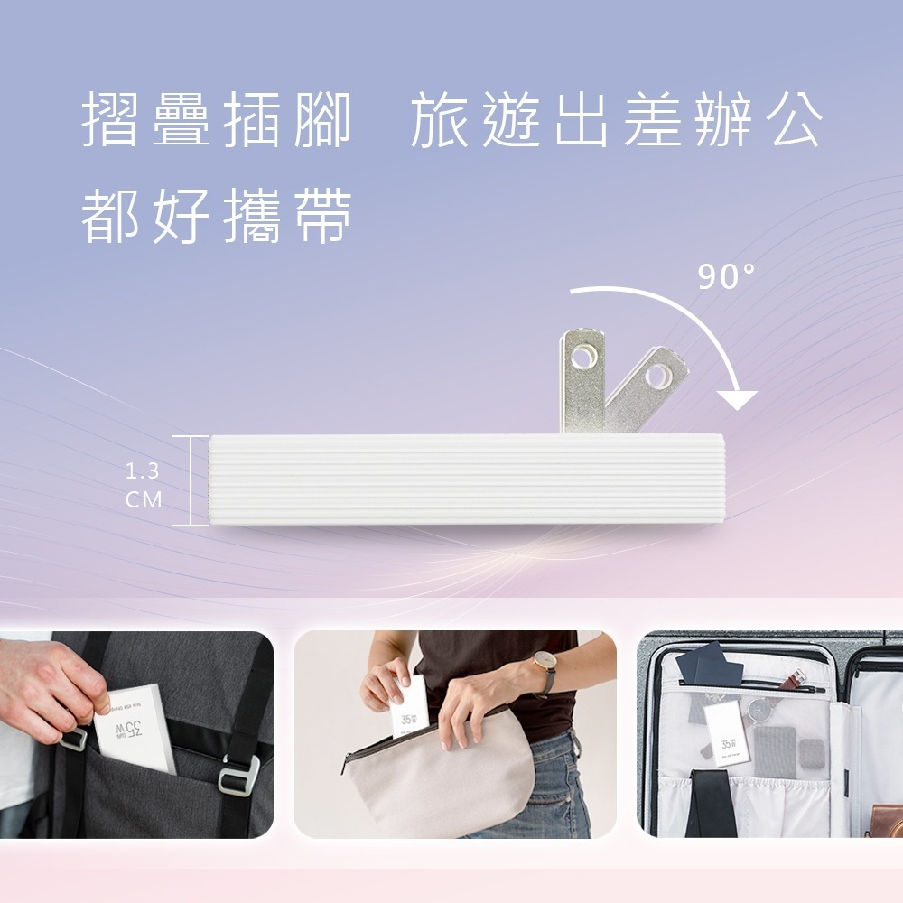 【Dr.AV聖岡】USB-352SF 氮化鎵快充充電器 PD+QC 35W 雙孔快充 GaN超薄摺疊插頭 BSMI認證-細節圖8