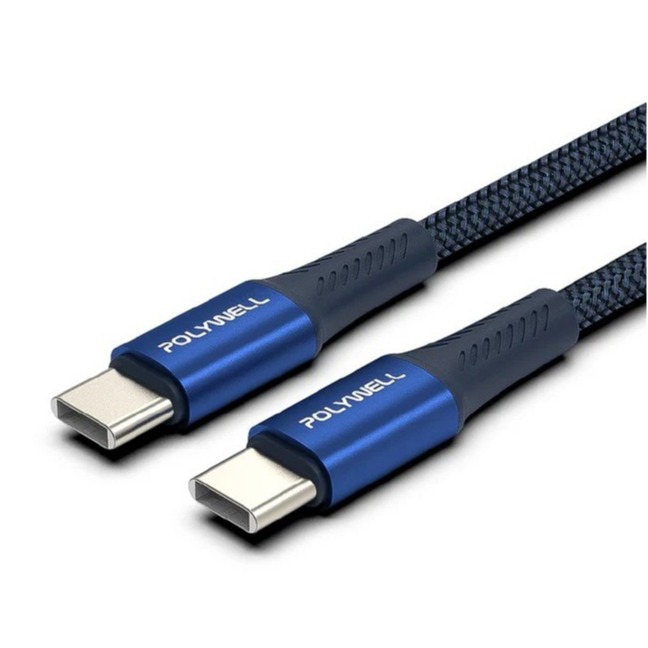 POLYWELL】Type-C To Type-C PD編織快充線 鋁合金適用安卓 手機 平板 寶力威爾 蘑菇生活家電-細節圖2