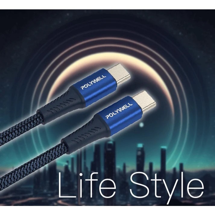 POLYWELL】Type-C To Type-C PD編織快充線 鋁合金適用安卓 手機 平板 寶力威爾 蘑菇生活家電-細節圖6
