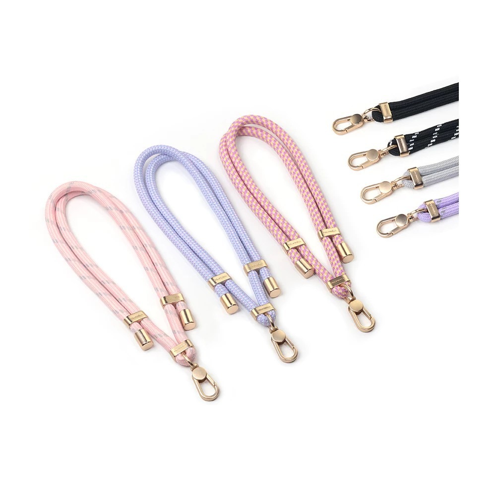 【POLYWELL】手機手腕短掛繩 霧面金金屬件 高質感雙調節扣環 多種顏色 附透明手機殼吊卡 寶利威爾【蘑菇生活家電-細節圖2