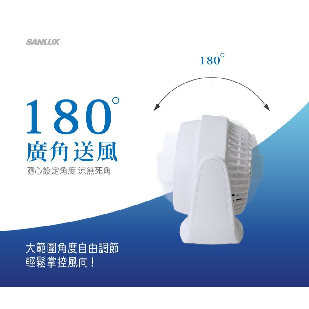 【SANLUX台灣三洋】7吋 AC 循環風扇 SYEF-F01 涼風扇 桌扇-細節圖4