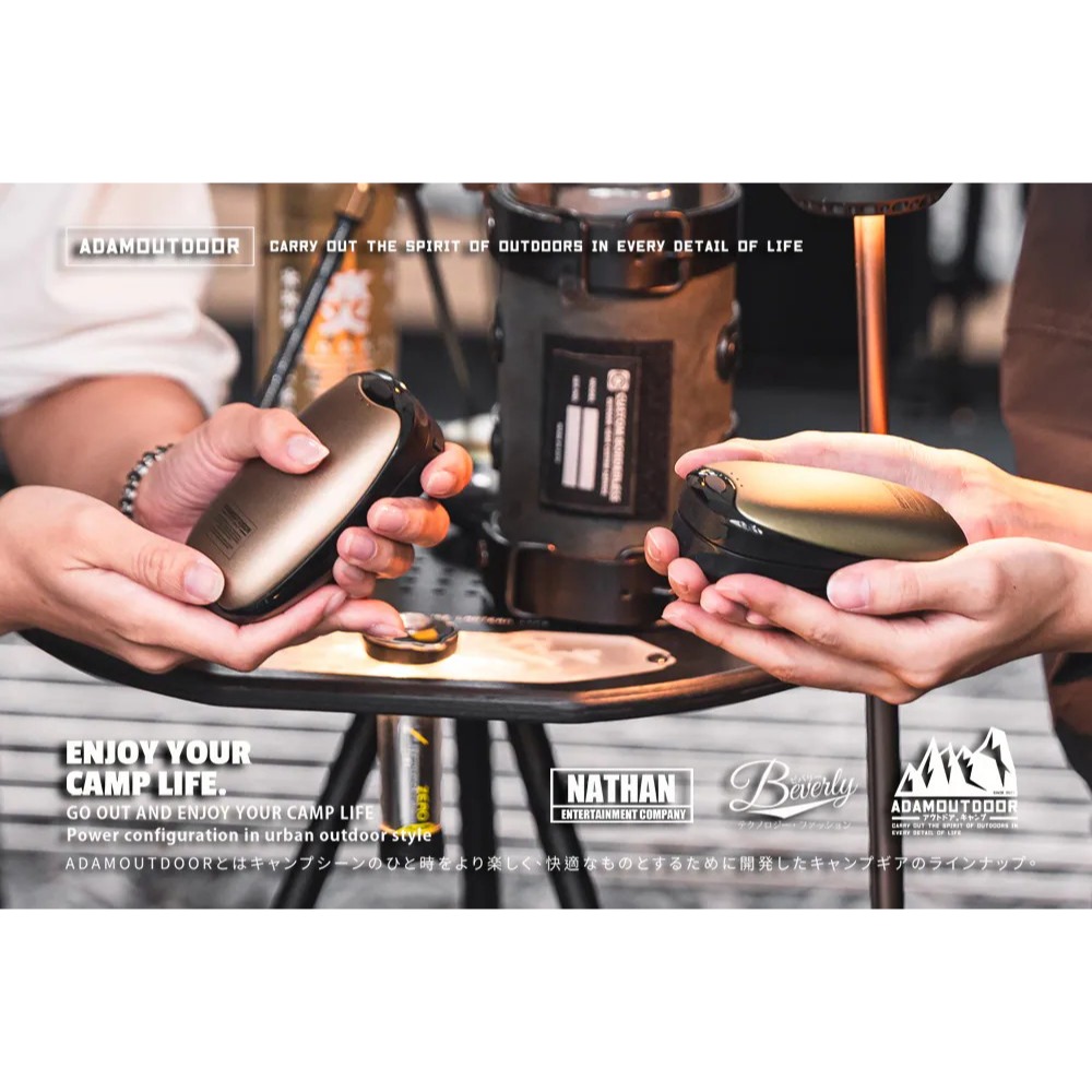 【ADAMOUTDOOR】USB充電式磁吸雙入組 掌心暖爐 黑色 暖手寶 交換禮物 露營 爬山 【蘑菇生活家電】-細節圖3