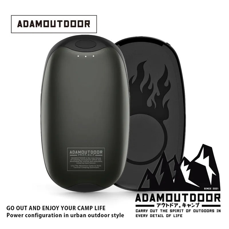 【ADAMOUTDOOR】USB充電式磁吸雙入組 掌心暖爐 黑色 暖手寶 交換禮物 露營 爬山 【蘑菇生活家電】-規格圖11