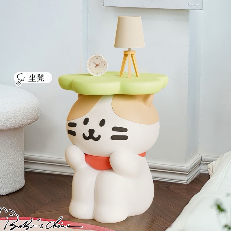 [Bobo’s C 🐱]貓貓客廳邊几 客廳 居家擺設 桌子 床頭櫃 換鞋凳 可愛 貓咪 貓貓 創意 生日禮物 小廢物-細節圖3