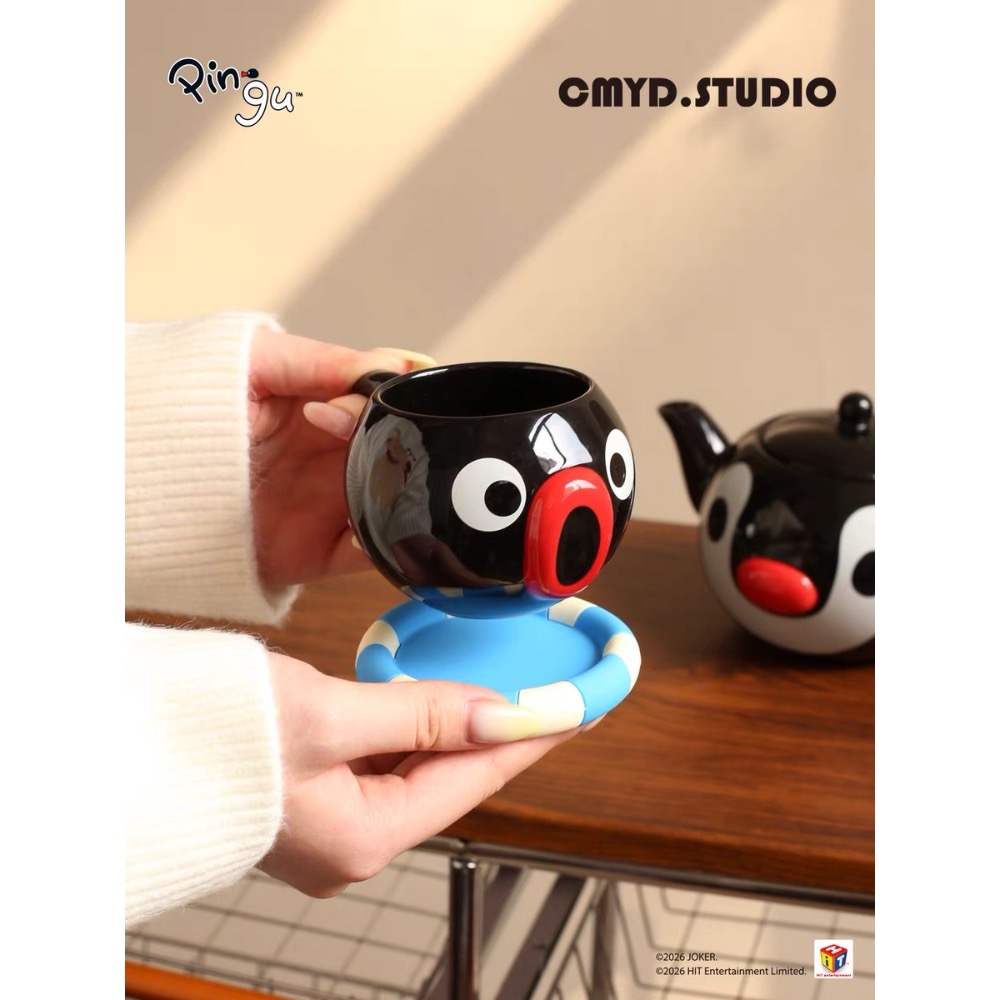 【𝑩𝒐𝑩𝒐’𝒔 𝑪 🐱】CMYD·Pingu可愛茶壺茶杯 禮盒套裝 家用 下午 茶具 喬遷 新居 生日禮物-細節圖4