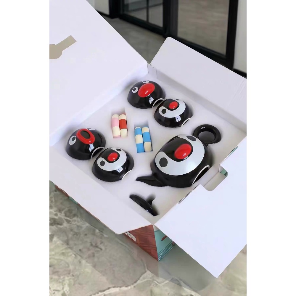 【𝑩𝒐𝑩𝒐’𝒔 𝑪 🐱】CMYD·Pingu可愛茶壺茶杯 禮盒套裝 家用 下午 茶具 喬遷 新居 生日禮物-細節圖6