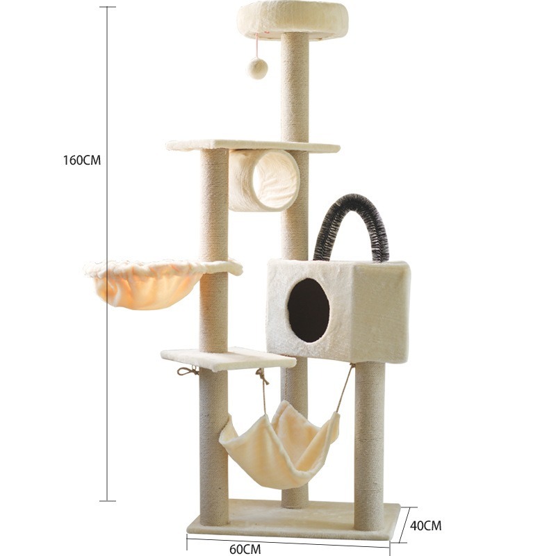 【擊掌寵物】現貨羊羔絨頂級中型別墅貓城堡 貓跳台-011-規格圖3
